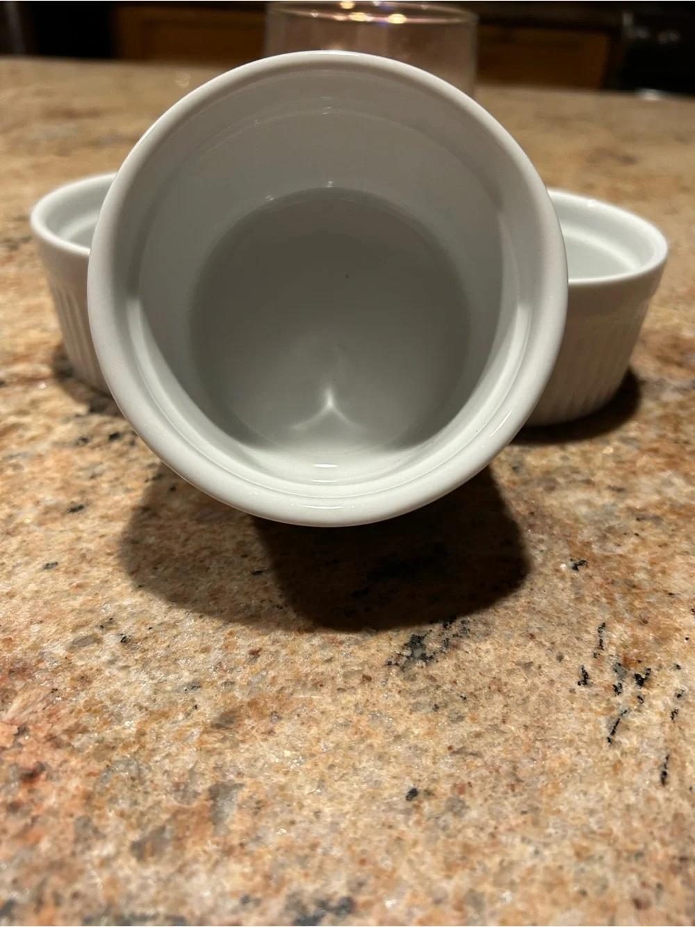 HIC White Fine China Porcelain Ramekin Set of 3 w/Classic Fluted Design 6 oz
